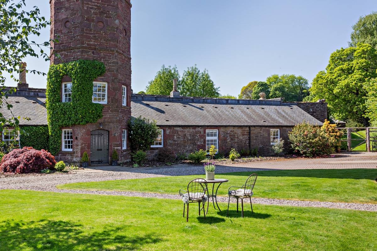 The main house seen from the cottage
