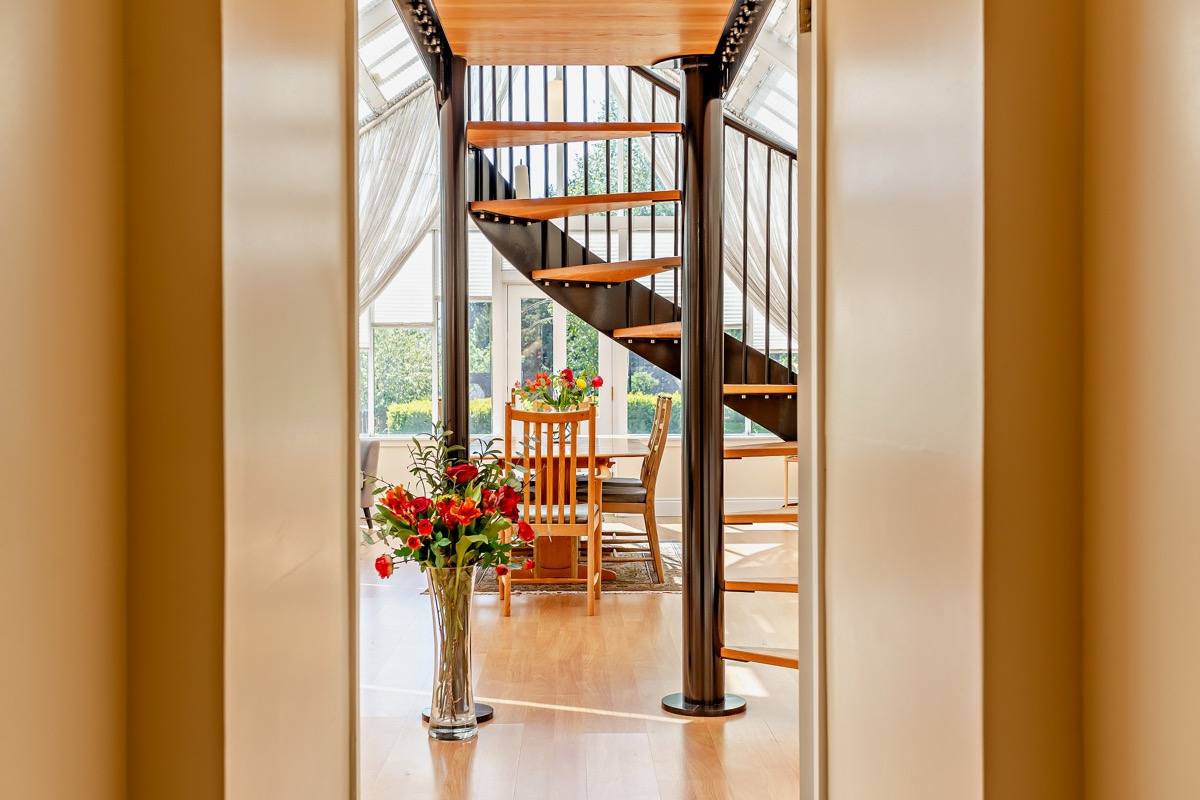 The feature spiral staircase to the folly